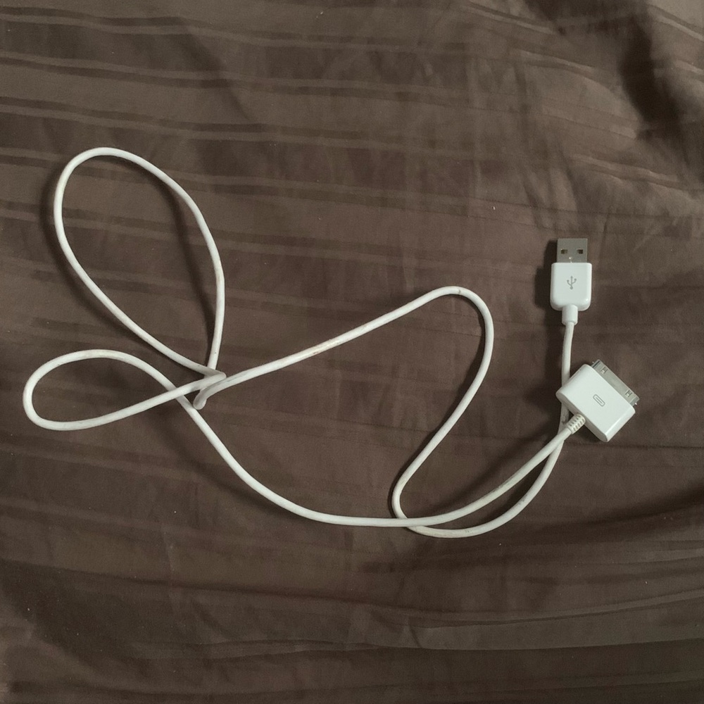 White 30-pin to USB Charging Cable